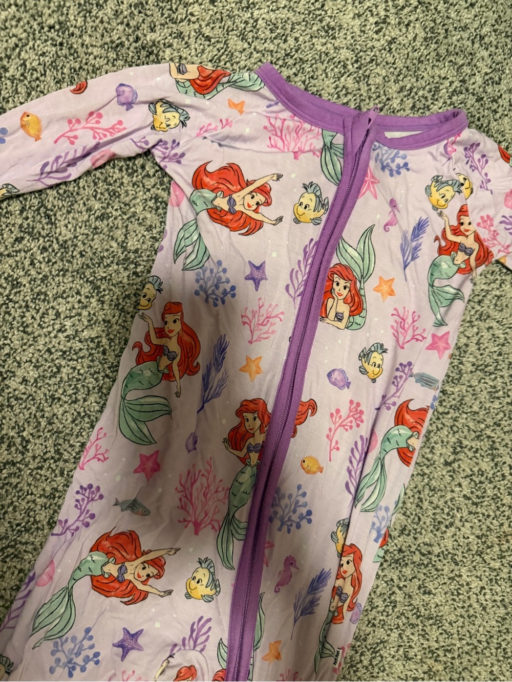 Little Sleepies Purple Ariel Print Worn twice no stains great condition